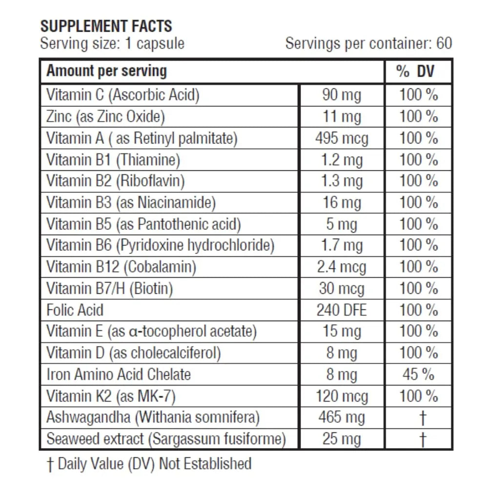 obel Daily Multivitamin | with Ashwaganda and Seaweed | Optimum Health for Adults obel Au supplements