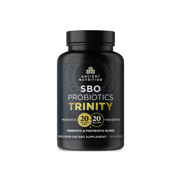 Ancient Nutrition SBO Probiotic Trinity Daily Care, Probiotics for Digestive Health, 40 Billion Blend of Prebiotics, Probiotics, Postbiotics, and Parabiotics Reduces Occasional Bloating, 60 Count Ancient Nutrition Au supplements