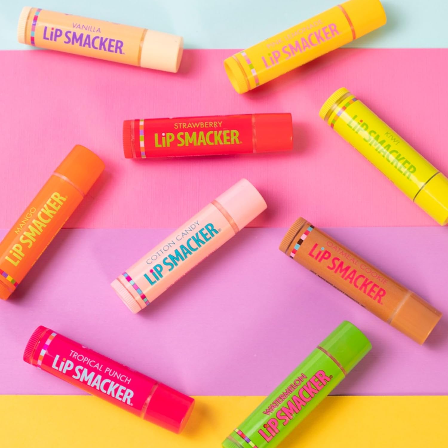 Lip Smacker Original & Best Holiday Flavored Lip Balm Party Pack, Oatmeal Cookie, Vanilla, Mango, Watermelon, Tropical Punch, Cotton Candy, Kiwi, Strawberry, Clear Lip Smacker Au supplements