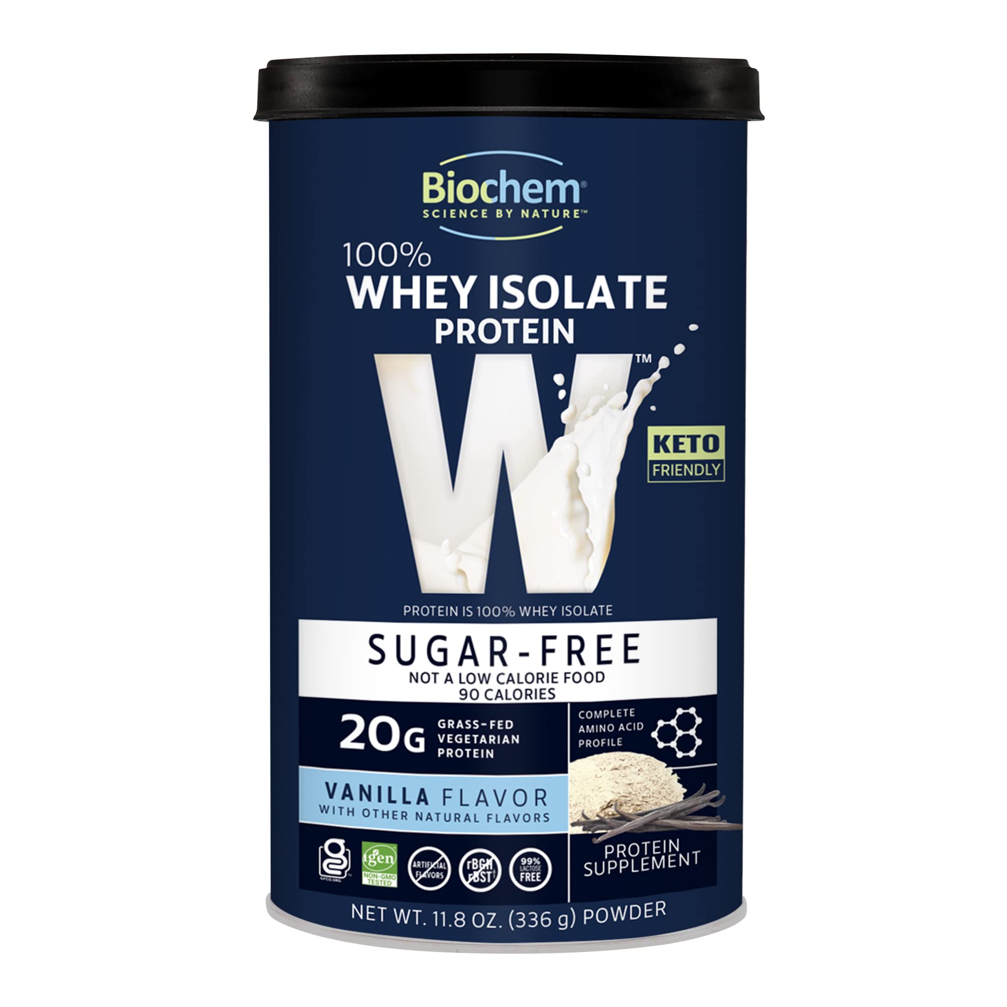 Biochem 100% Whey Sugar-Free Vanilla 20g, 11.8oz, Certified Vegetarian, Certified Gluten Biochem Au supplements