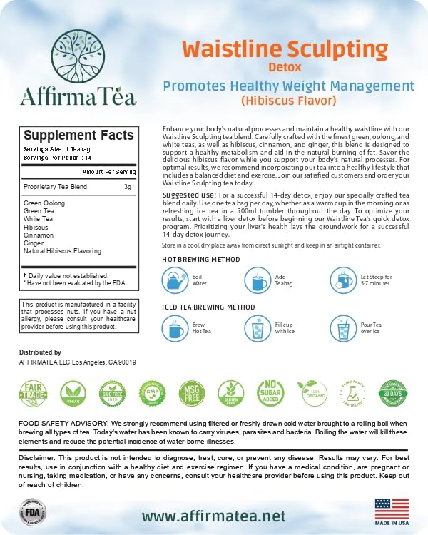 AffirmaTea Waistline Sculpting Detox | for Optimal Weight Loss & Fat Metabolism Balance AffirmaTea Au supplements