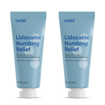 Curist 5% Lidocaine Cream Maximum OTC Strength Topical Pain Relief OTC - 12 oz (Pack of 2) XL Tube 5 Percent Lidocaine Numbing Cream to Numb Effectively (2 Pack - 6 oz Tube) Curist Au supplements