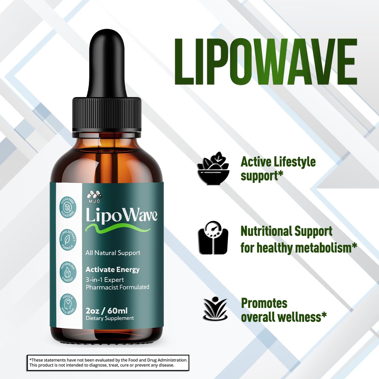 Lipowave Drops, Official LipoWave Drops with All Natural Ingredients, Advanced Overall Health and Wellness Vitamin Supplement Premium Formula for Maximum Strength Multivitamin Support (30 Servings) MJO Au supplements