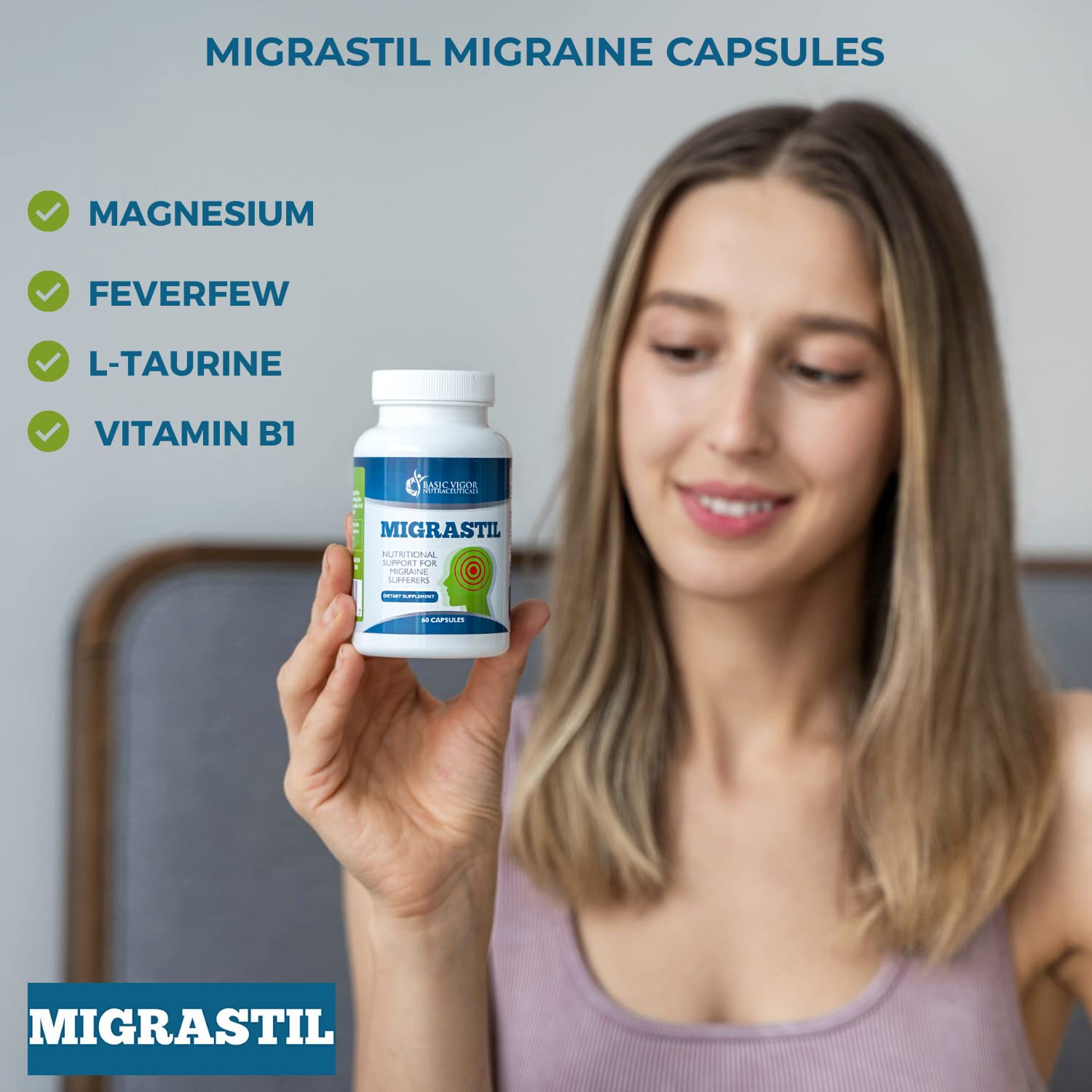Migraine Stick & Migrastil Migraine Relief Capsules Bundle Basic Vigor Au supplements