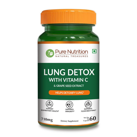 Pure Nutrition Lung Health Supplement | 60 Caps | Herbal Lung Support Formula with Quercetin, Vitamin C, Nettle, Vasaka Leaf, Lotus, Licorice & Ginger. PURE NUTRITION NATURAL TREASURESAu supplements