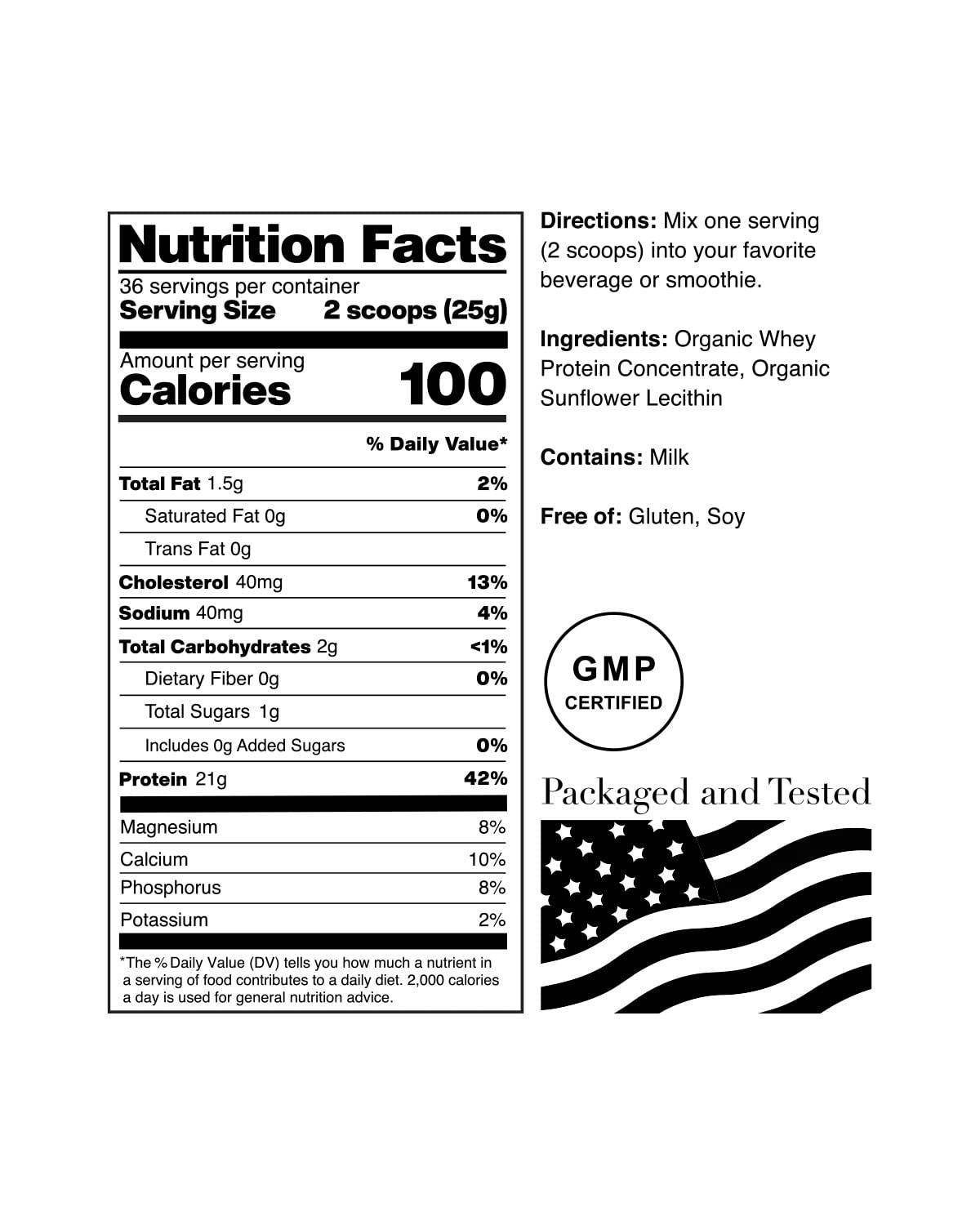 NorCal Organic Unflavored Whey Protein - 2lbs Bulk | 100% Grass-Fed, USDA Certified NorCal Organic Au supplements