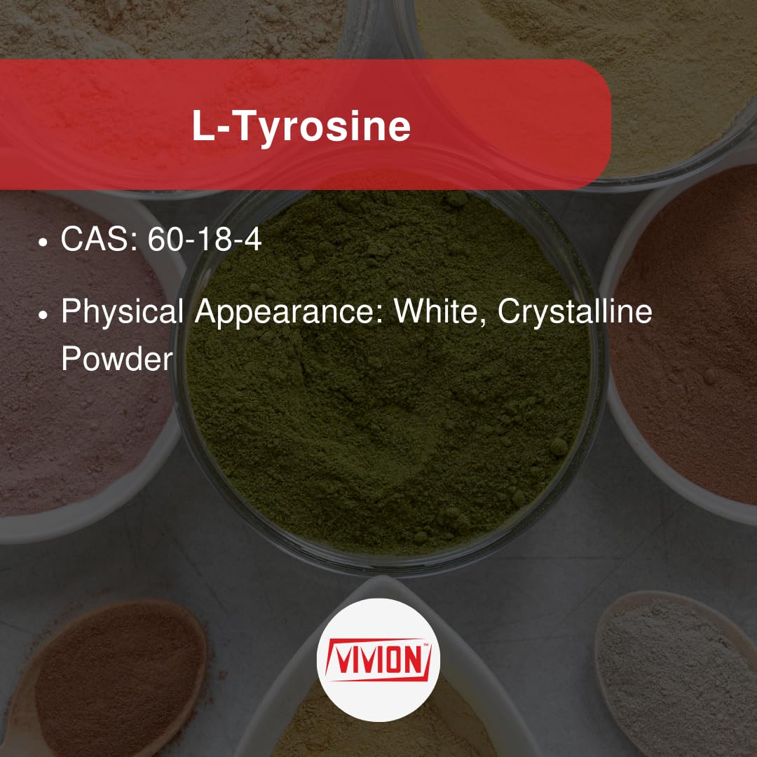 L-Tyrosine Powder 1000 Grams - Nootropic & Sports Nutrition Amino Acid - Powdered for Cognitive, Mood & Stress Support Tablet Capsule Formulations - 1 kg (2.2 lb) Vivion Au supplements