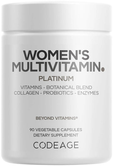 Codeage Women’s Multivitamin Platinum - Vitamins A D3 K1 K2 B12 & Minerals, CoQ10, Skin, Hair & Nails Complex, Collagen, Botanicals, Probiotics Codeage Au supplements