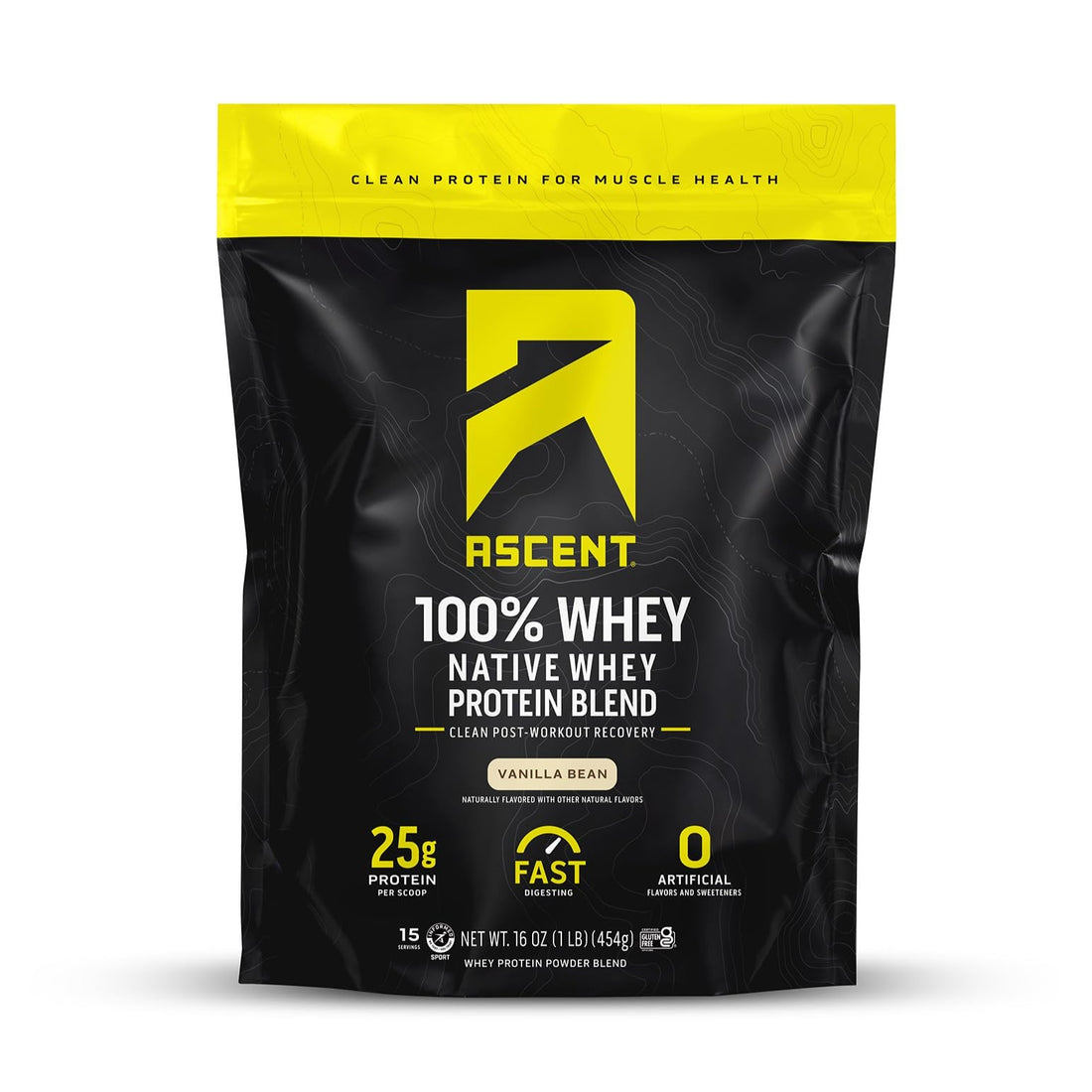 Ascent 100% Whey Protein Powder - Post Workout Whey Protein Isolate, Zero Artificial Flavors & Sweeteners, Gluten Free, 5.5g BCAA, Ascent uk supplements