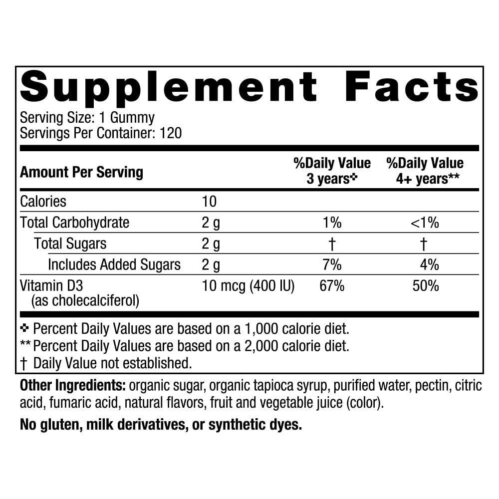Nordic Naturals Vitamin D3 Gummies Kids, Wild Watermelon Splash - 120 Gummies - 400 IU Vitamin D3 - Bone Health, Healthy Immunity - Non-GMO, Vegetarian - 120 Servings Nordic Naturals Au supplements