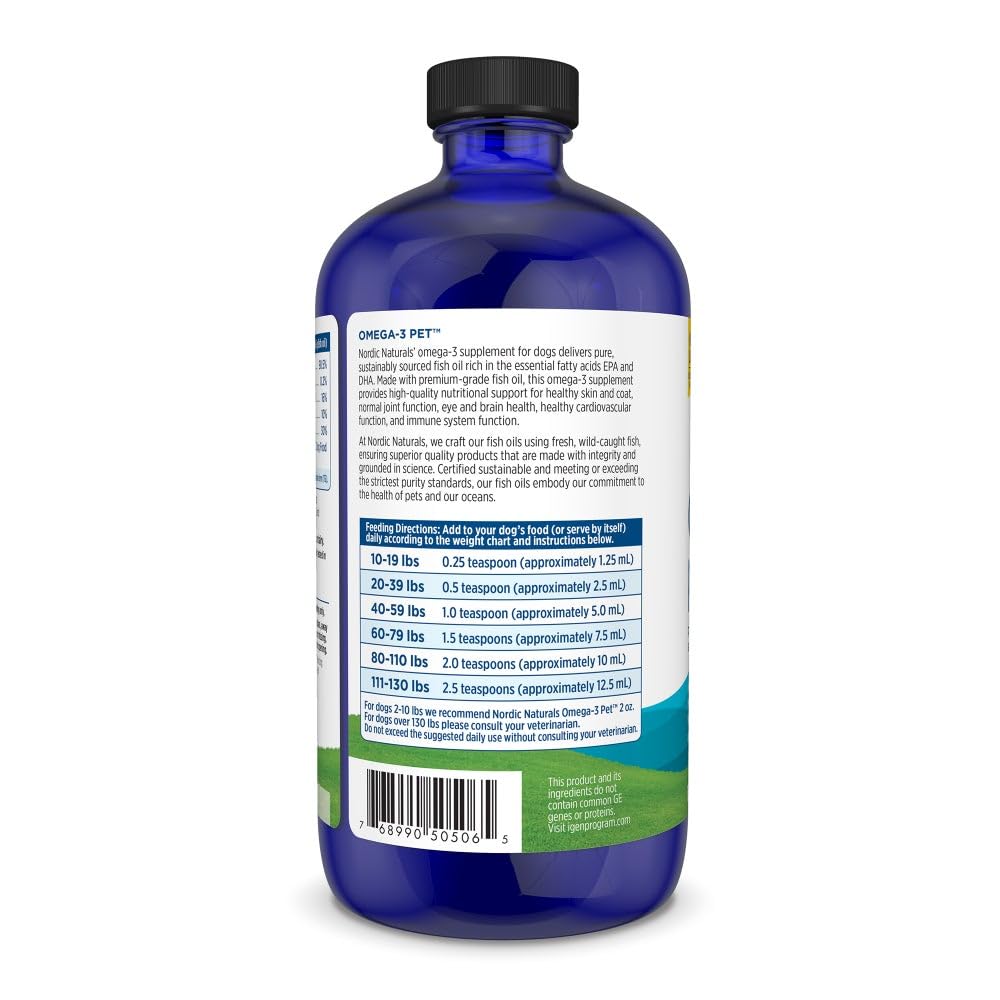 Nordic Naturals Omega-3 Pet, Unflavored - 16 oz - 1380 mg Omega-3 Per Teaspoon - Fish Oil for Large to Very Large Dogs with EPA & DHA - Promotes Heart, Skin, Coat, & Immune Health Nordic Naturals Au supplements