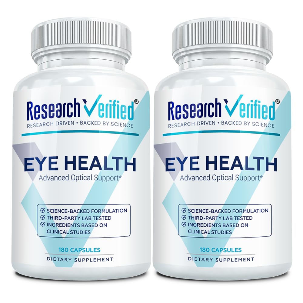 Research Verified Eye Health - Nourish and Protect Eyes and Vision, Support Healthy Retina, Improve Blood Supply to Eyes - Vitamins A, B, C, and E - 360 Capsules - 6 Month Supply - Made in The USA Research Verified Au supplements