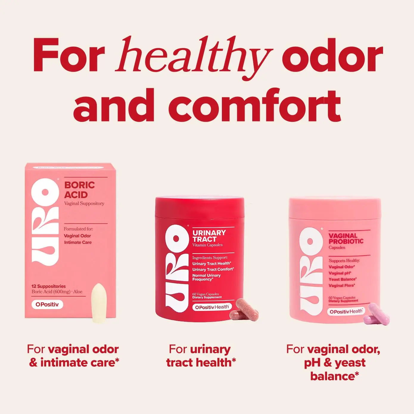 O Positiv URO Urinary Tract Health Supplement for Women, 60 Count (Pack of 1) - Urinary Support Vitamins with Pacran Complete Cranberry Extract, D-Mannose, & Vitamin C - Vegan & Gluten-Free O Positiv Au supplements