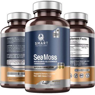 SMART NUTRA LABS Organic Sea Moss 3200MG Per Serving- 180 Vegan SMART NUTRA LABS Au supplements