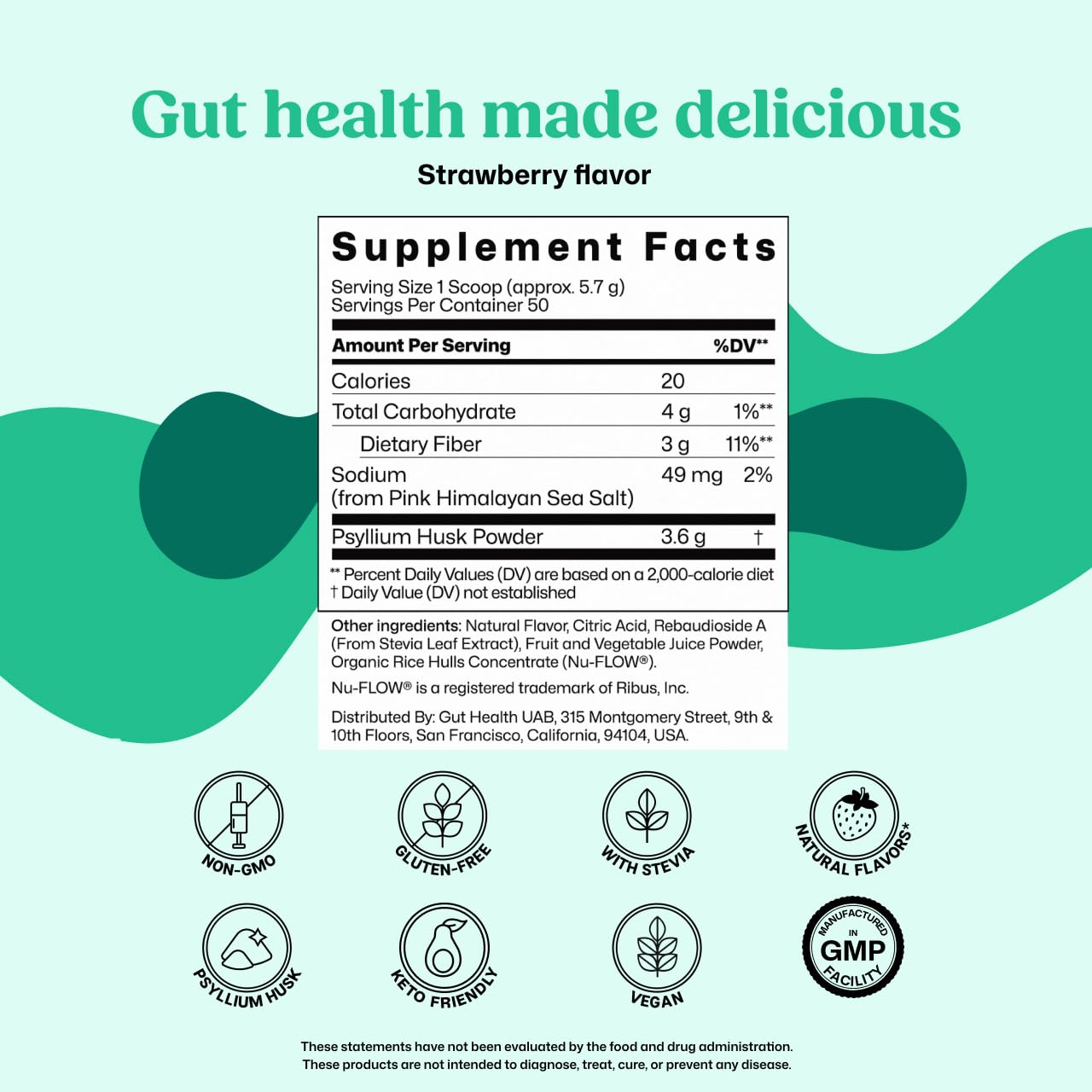 ColonBroom Psyllium Husk Powder - Colon Cleanse for Bloating Relief & Gut Health - Fiber Powder Drink - Easy to Mix - Vegan, Gluten Free, Non-GMO - Strawberry (50 Servings) ColonBroom Au supplements