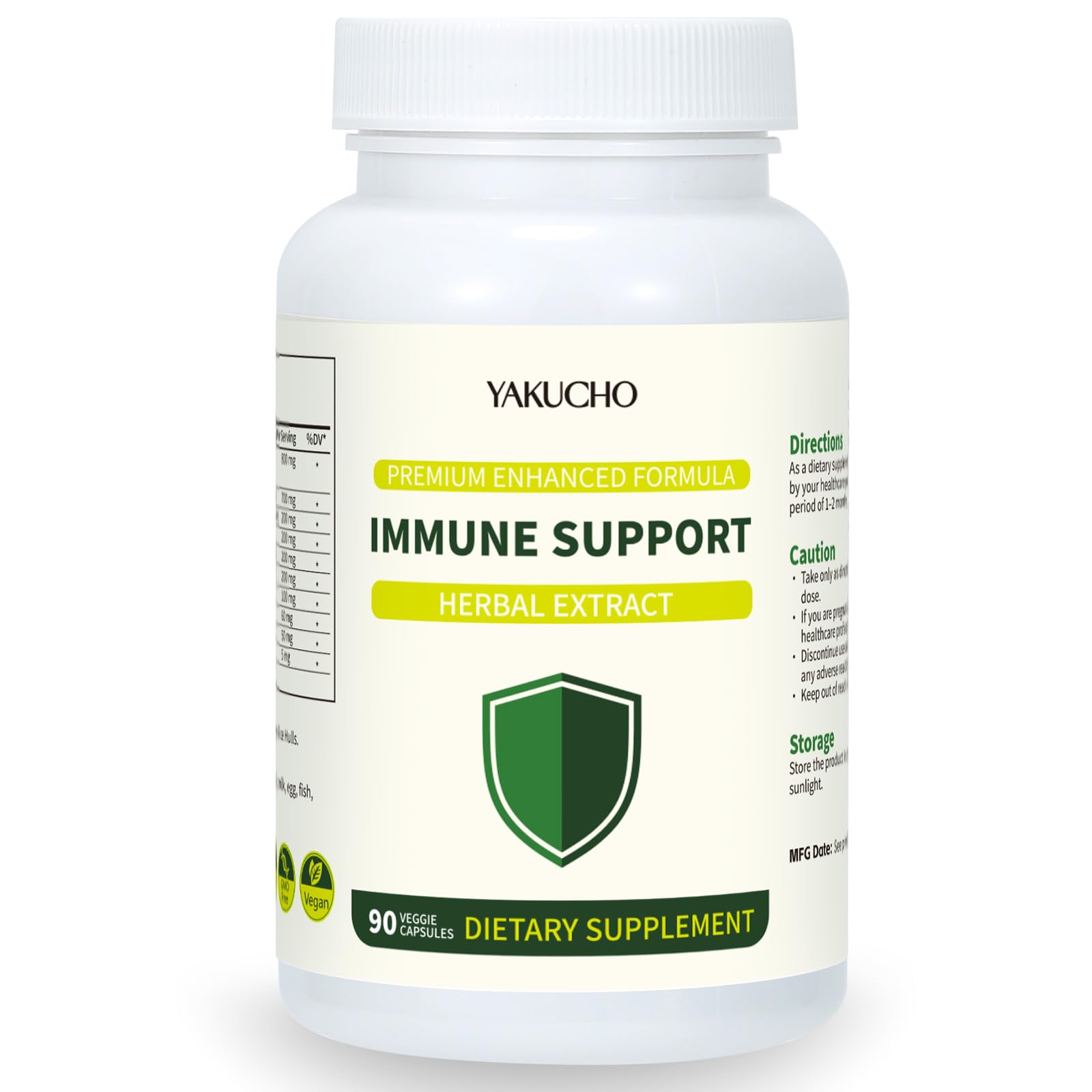 Herbal Immune Support Supplement, Vegan Capsules with Japanese Knotweed, Cat’s Claw, Skullcap & Sanguinolenta, Supports Immune Health & Overall Wellness, Gluten-Free Yakucho Au supplements