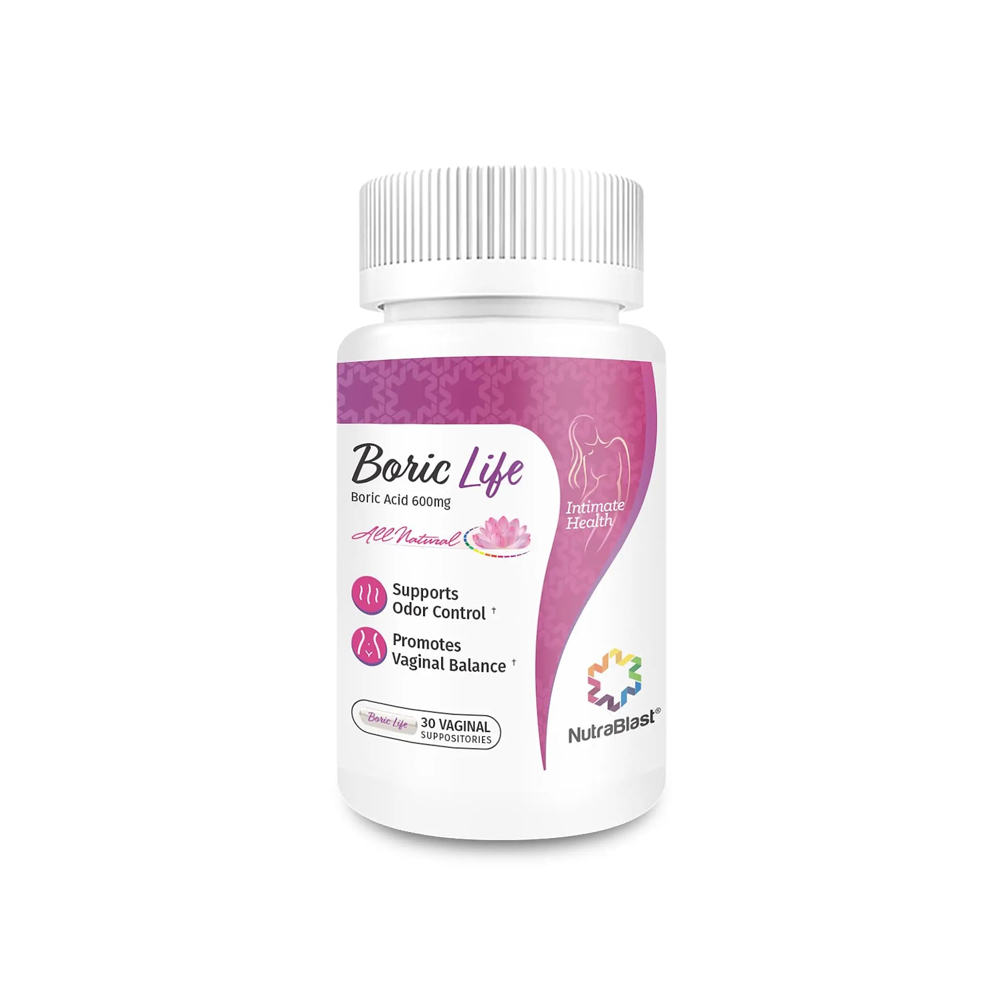 NutraBlast Boric Acid Suppositories - 100% Pure Made in USA - Boric Life Intimate Health Support (30 Count) NutraBlast Au supplements