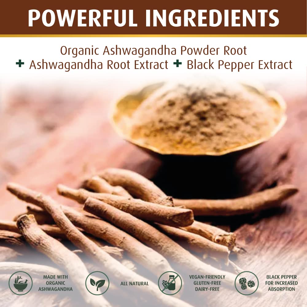 PRATIC LINE Ashwagandha Capsules 3,000 mg - 120 Vegan Cap Made with Organic PRATIC LINE Au supplements