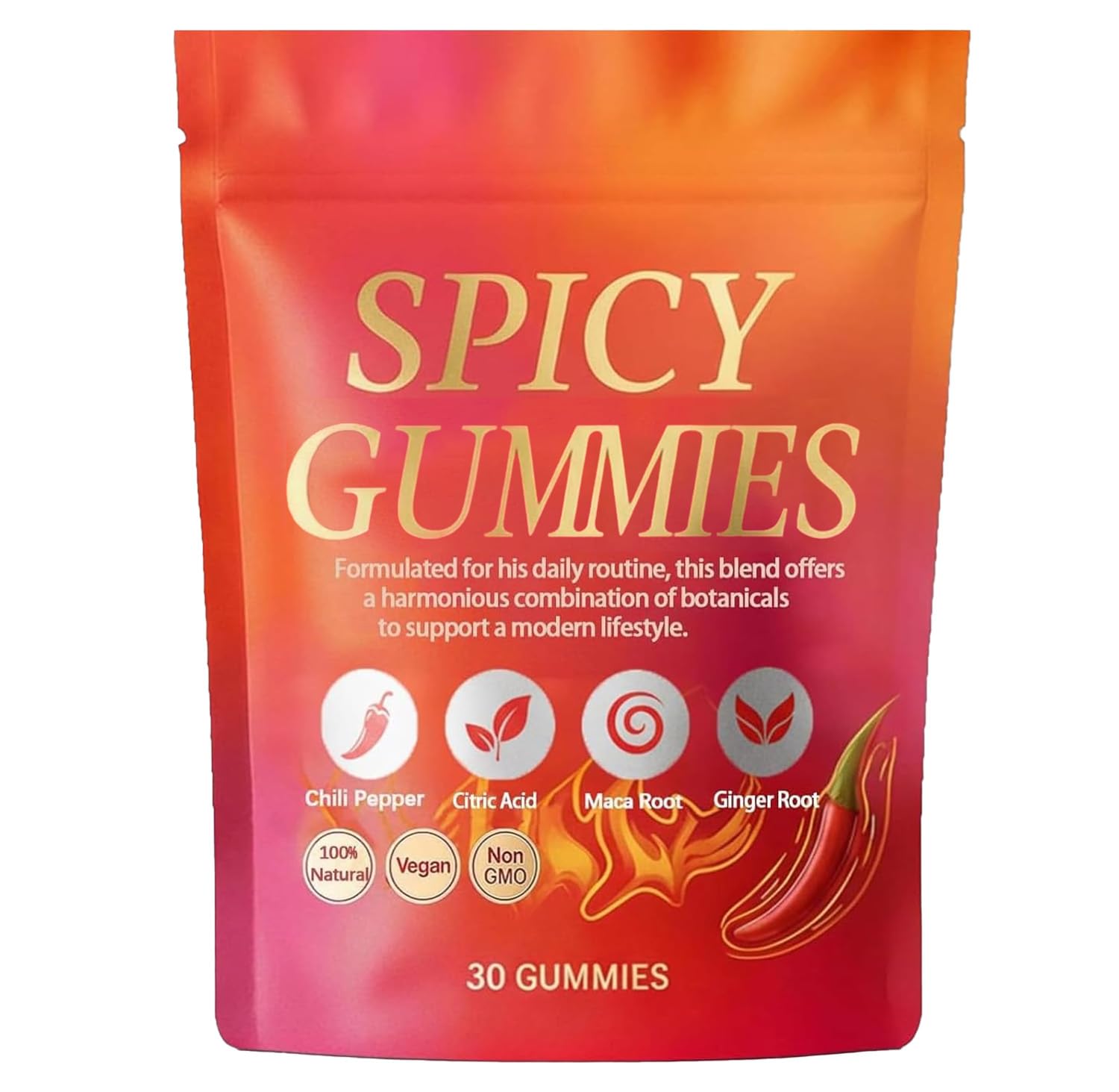 Spicy Square Gummy, Hot Peach Gummies – Natural Chili Flavor, 30 Gummies Voererh Au supplements