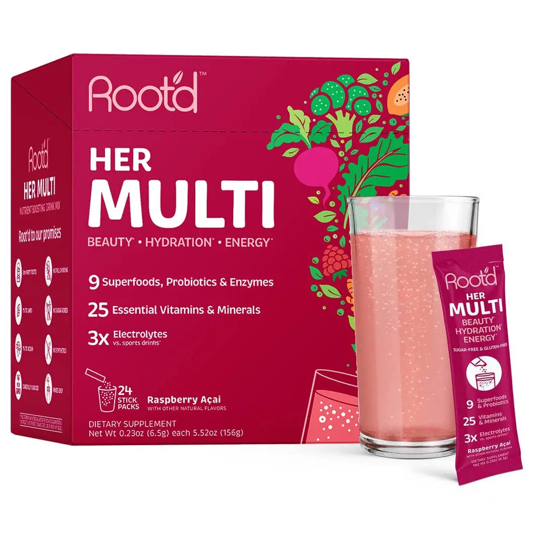 Root'd Multivitamin Powder for Women - 25 Vitamins & Minerals with 3X Electrolytes, 9 Organic Superfoods, Probiotics & Enzymes Root'd Au supplements