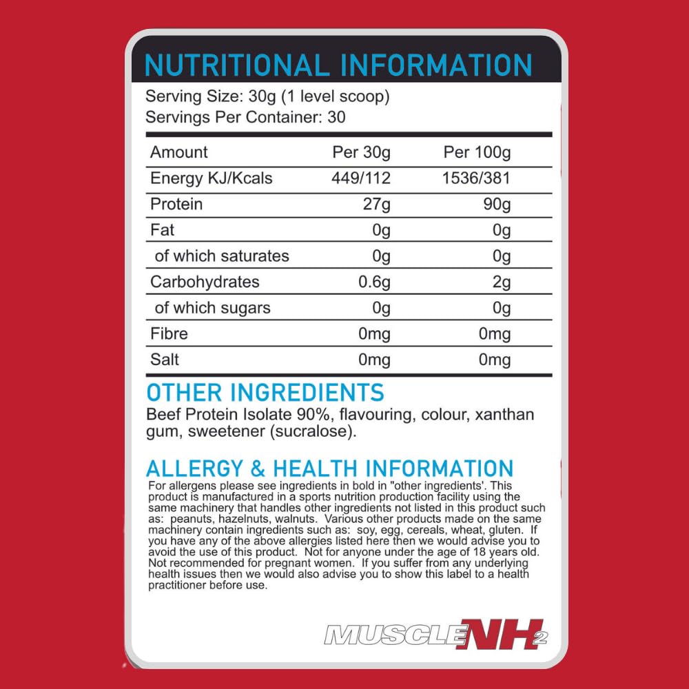 MuscleNH2 Beef Protein Isolate Powder 90%, High Protein, Low Fat, Dairy Free, Gluten Free, Soy Free MuscleNh2 Au supplements