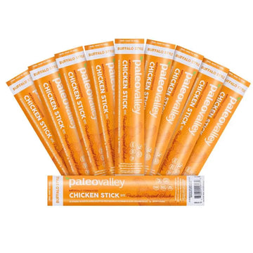 Paleovalley Pasture-Raised Chicken Sticks – 10 Pack – 7g Protein per Stick – Keto-Friendly, Paleo, Gluten-Free, Nitrate-Free – On-the-Go Snack (10 Pack, Buffalo) Paleovalley Au supplements