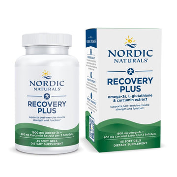 Nordic Naturals Recovery Plus, Unflavored - 45 Soft Gels - 1800 mg Omega-3 Fish Oil - 600 mg Longvida Optimized Curcumin - Cellular Health & Recovery - Post-Exercise Muscle Support - 15 Servings Nordic Naturals Au supplements