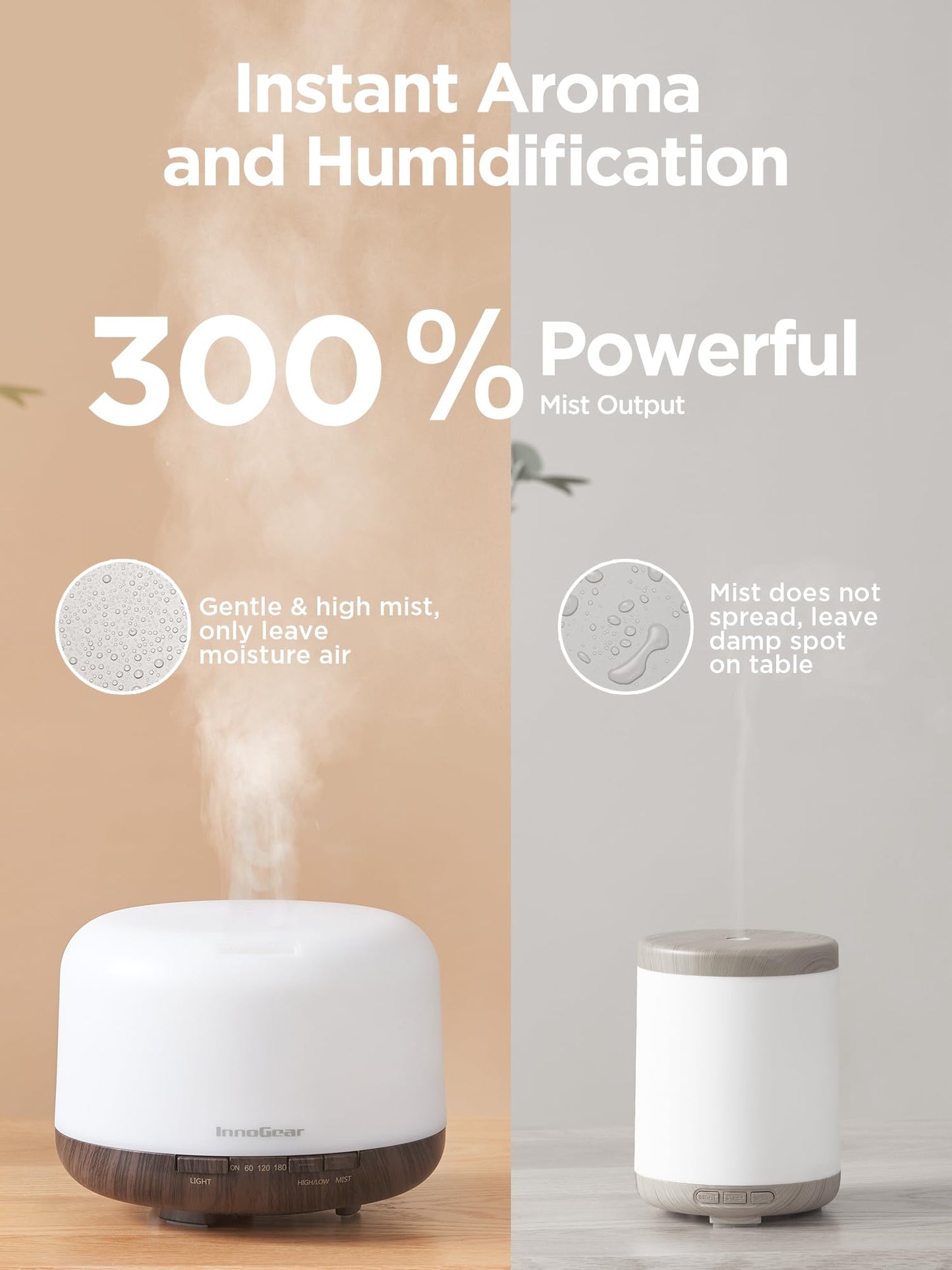 InnoGear 500ml Essential Oil Diffuser with Remote Control, Premium Ultrasonic Aromatherapy InnoGearUS supplements