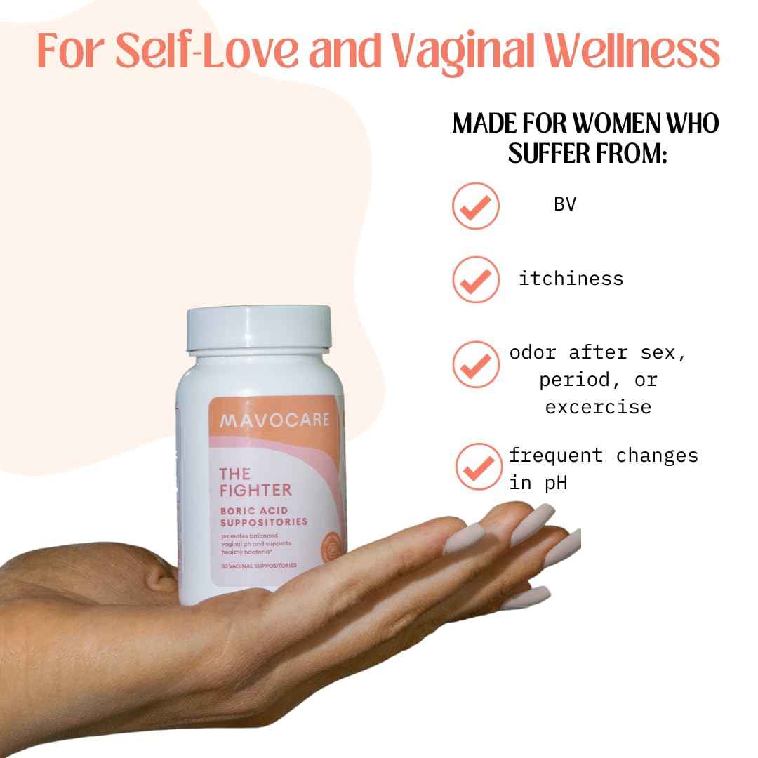 MavoCare, Inc. Boric Acid 600mg The Fighter with Added Calendula Vegan Capsule- Fights BV and Irritation- Gentle MavoCare, Inc. Au supplements