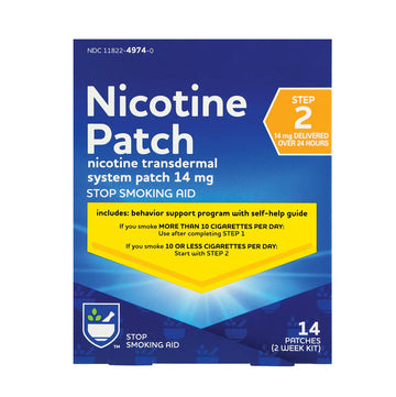 Rite Aid Nicotine Transdermal System Patch, Step 2, 14mg - 14 ct, Nicotine Rite Aid Au supplements