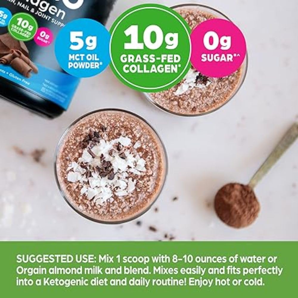 Orgain Keto Collagen Protein Powder, Chocolate - 10g Grass Fed Hydrolyzed Collagen Orgain Au supplements