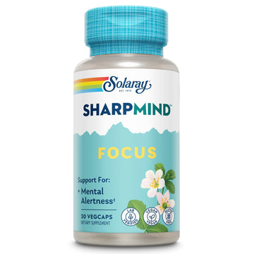 SOLARAY SharpMind Focus, Mental Alertness Nootropic Supplement, Memory Support, Each Capsule with Cognizin Citicoline, Vegan, 60 Day Money Guarantee, 30 Serv 30 Vegetarian Capsules Pills SOLARAY Au supplements