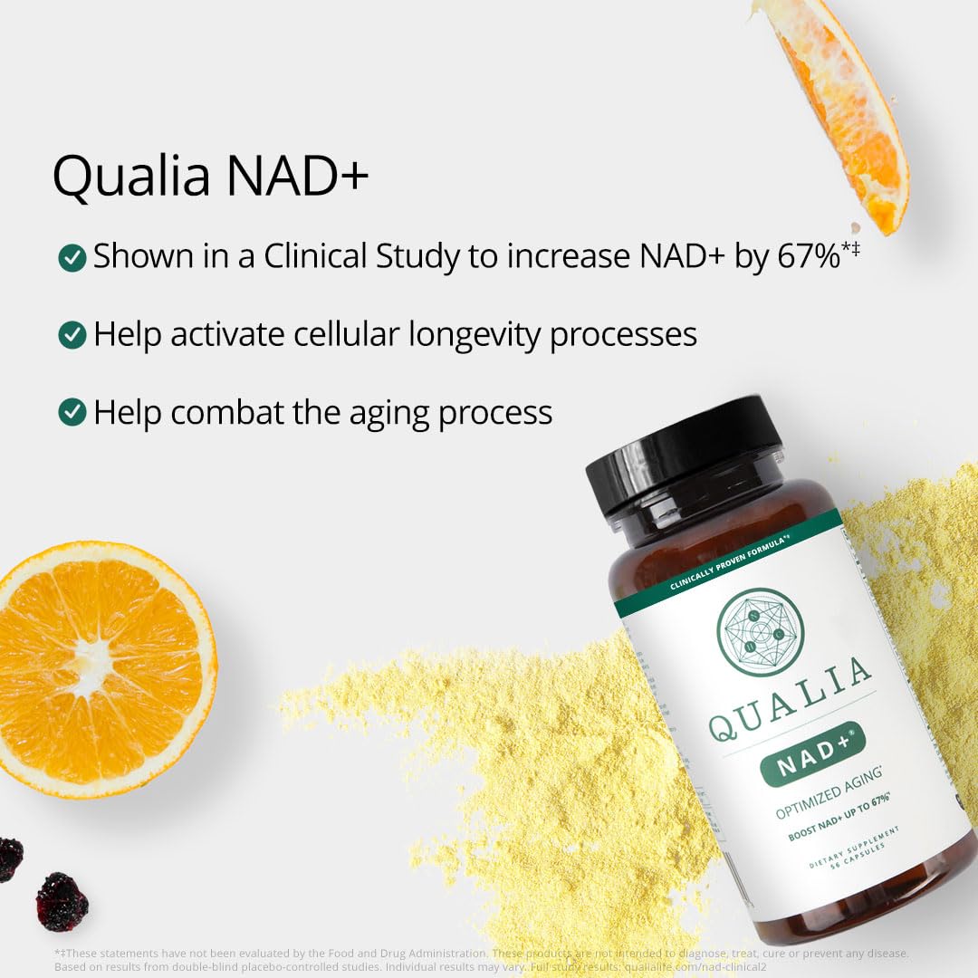 Qualia NAD Supplement — Clinically Proven to Boost NAD+ up to 67%. Optimized Aging, Energy, Focus. Elite NAD+ Booster Ingredients Nicotinamide Riboside (NIAGEN), Niacin, Niacinamide (1 Month Supply) QUALIA LIFE SCIENCES Au supplements