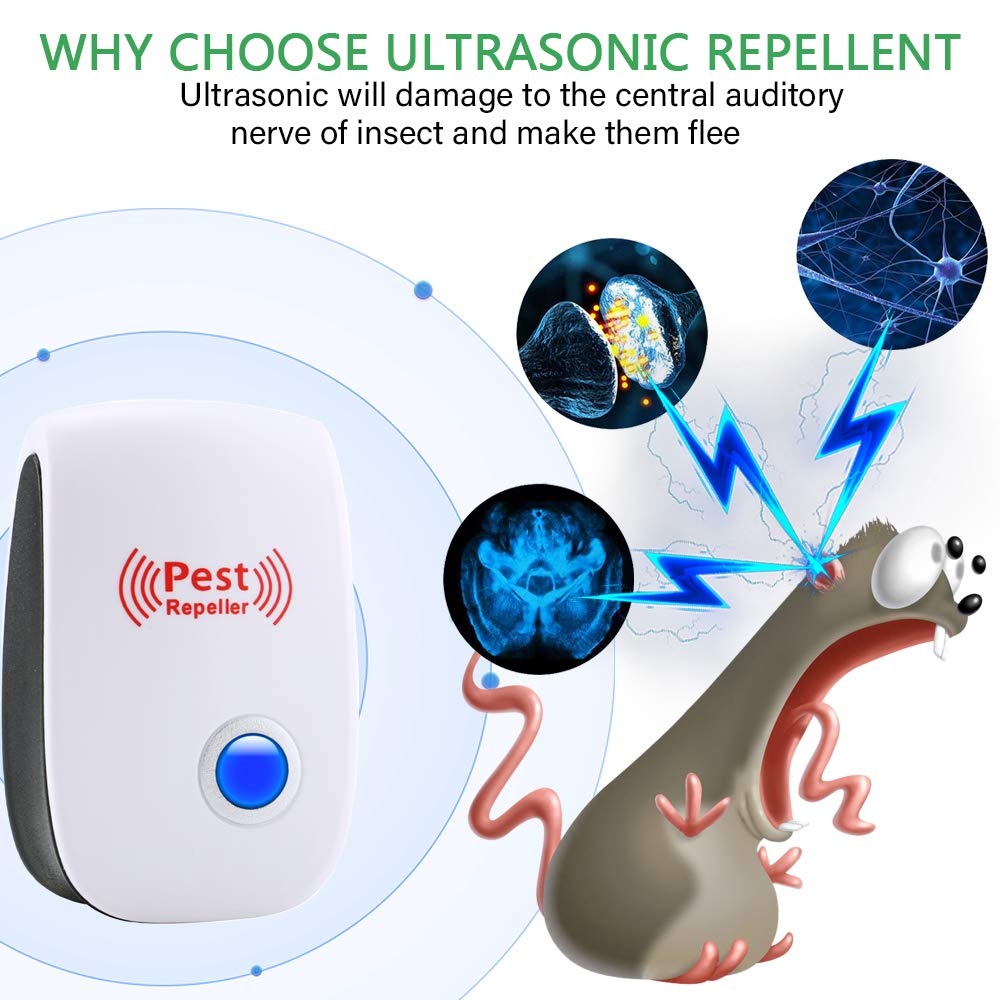 Ultrasonic Pest Repeller 6 Packs Electronic Plug in Indoor Sonic Repellent Palmandpond Au supplements