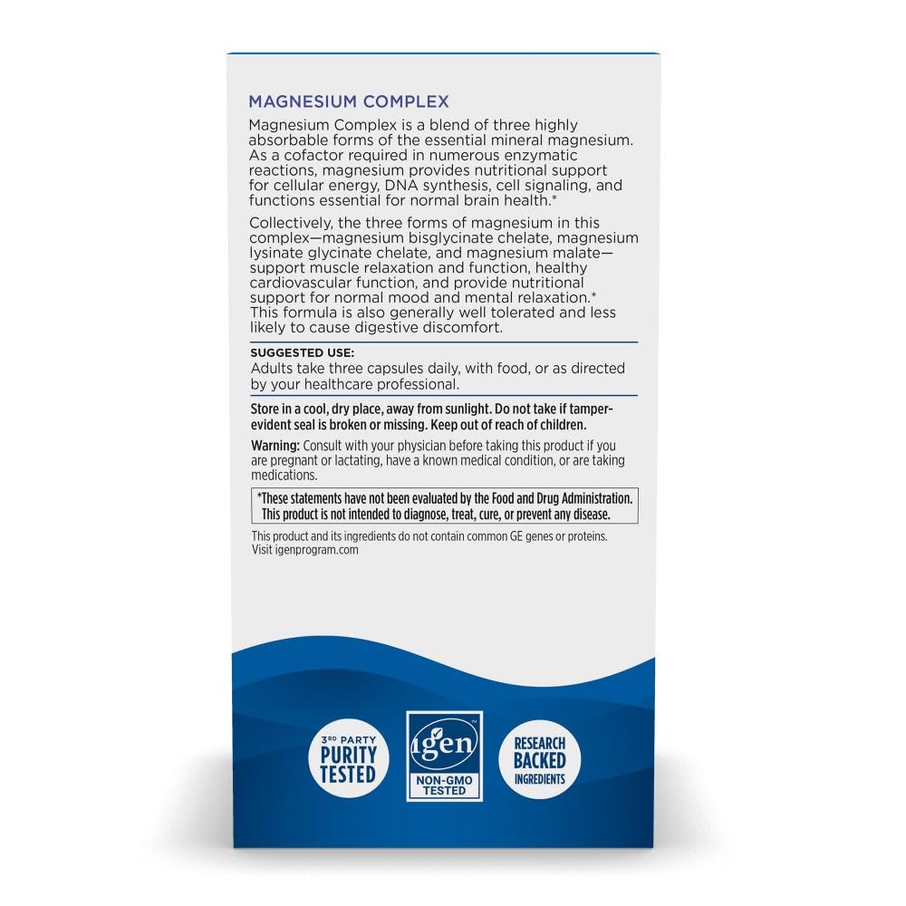 Nordic Naturals Magnesium Complex - 90 Capsules - 225 mg Magnesium, 1.9 mg Iron - Brain & Heart Health, Mood, Energy, & Muscle Relaxation - Non-GMO, Vegan - 30 Servings Nordic Naturals Au supplements