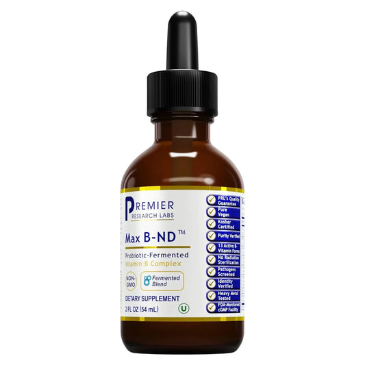 Premier Research Labs Max B-ND Liquid Vitamin - B-Complex for Liver & Brain Health - Sublingual Drops for Energy, Immune & Adrenal Support - 2 fl oz - Thiamin, B12, B6 & More - for Men, Women Premier Research LabsAU supplements