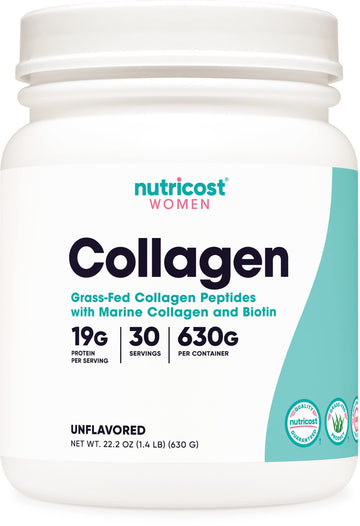 Nutricost Collagen for Women 30 Servings (Unflavored) - Grass-Fed Collagen Peptides Nutricost Au supplements