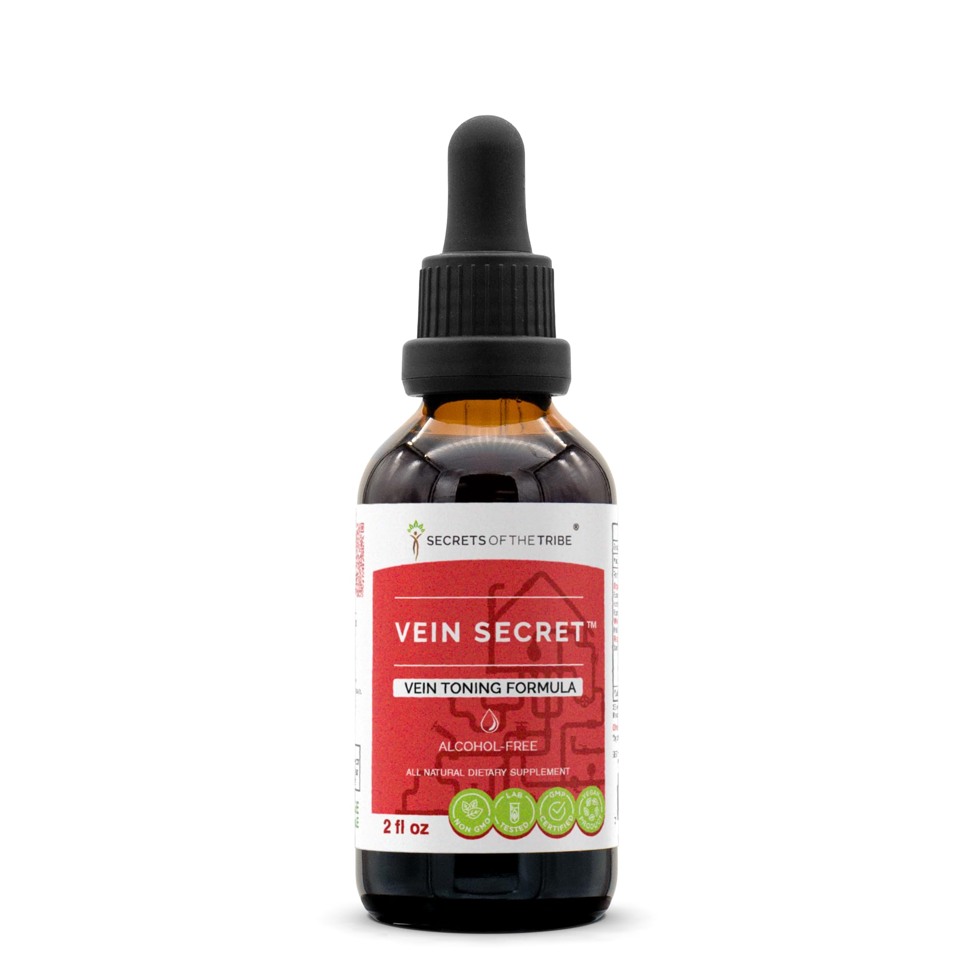 Secrets of the Tribe - Vein Secret, Vein Tonnig Formula, Herbal Supplement Blend Drops Alcohol-Free Liquid Extract (2 fl oz) Secrets of the Tribe Au supplements