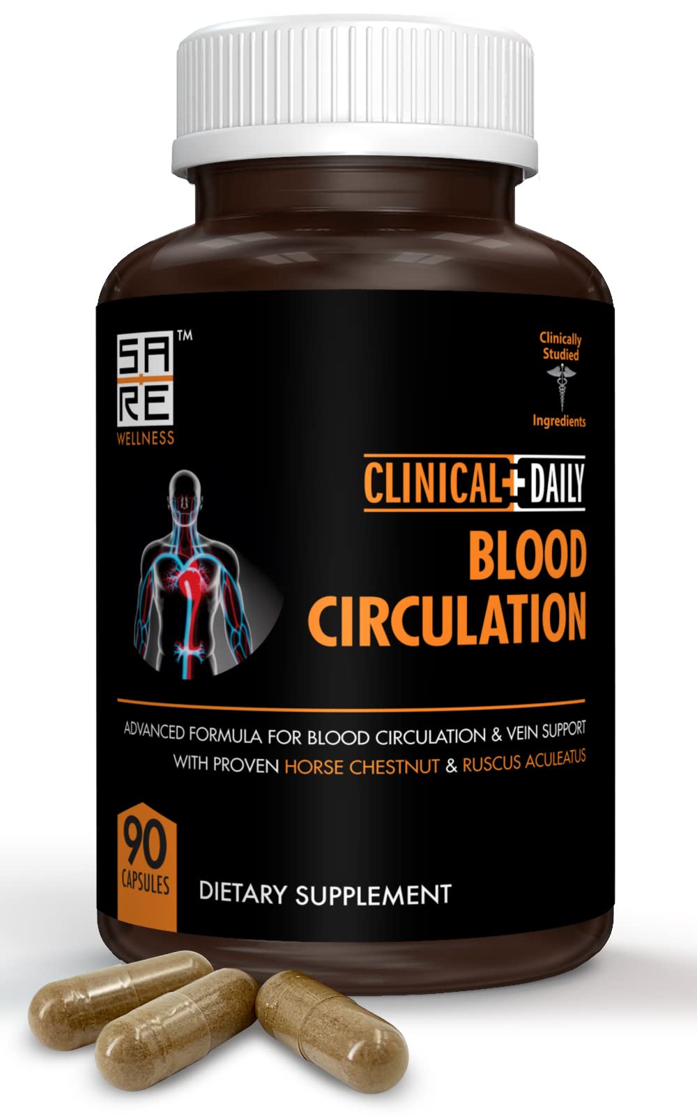Clinical Daily Blood Circulation Supplements. Butchers Broom, Horse Chestnut, Hawthorn Clinical Daily Au supplements