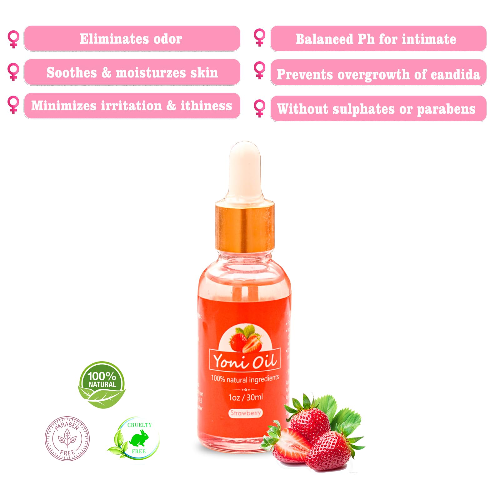 2Pcs Strawberry Yoni Bars and Yoni Oil Set for Feminine Wash, Yoni Wash for Cleanse Vaginal Balance PH tovaginsh Au supplements