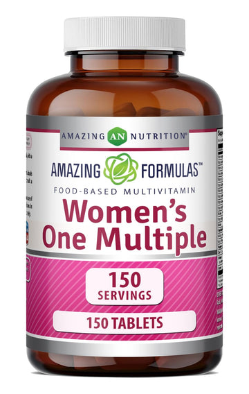 Amazing Formulas Women's One Multivitamin | Food Based | 150 Tablets, 5 Month Supply | Complete Blend of 40 Vitamins, Minerals & Probiotics Supplements | Non-GMO | Gluten-Free | Made in USA Amazing Nutrition Au supplements