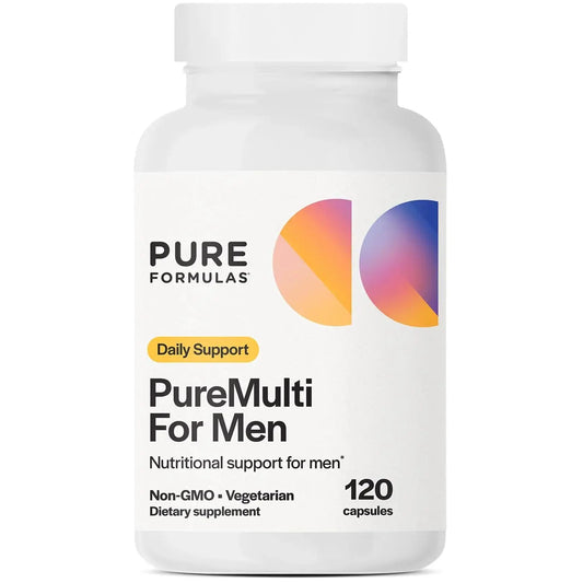 PureFormulas PureMulti for Men - Daily Comprehensive Multivitamin for Men's Health, Vitality, Energy, Focus, & Performance. Mens Vitamins A, C, D, E, & B12 PureFormulasAU supplements