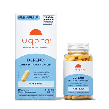 Uqora Defend - Urinary Tract Health Supplement - Support Bladder Health & Cleanse Biofilm* with D-Mannose, Green Tea Extract, Turmeric Extract & More - Gluten-Free - 60 Capsules (30-Day Supply) Uqora Au supplements
