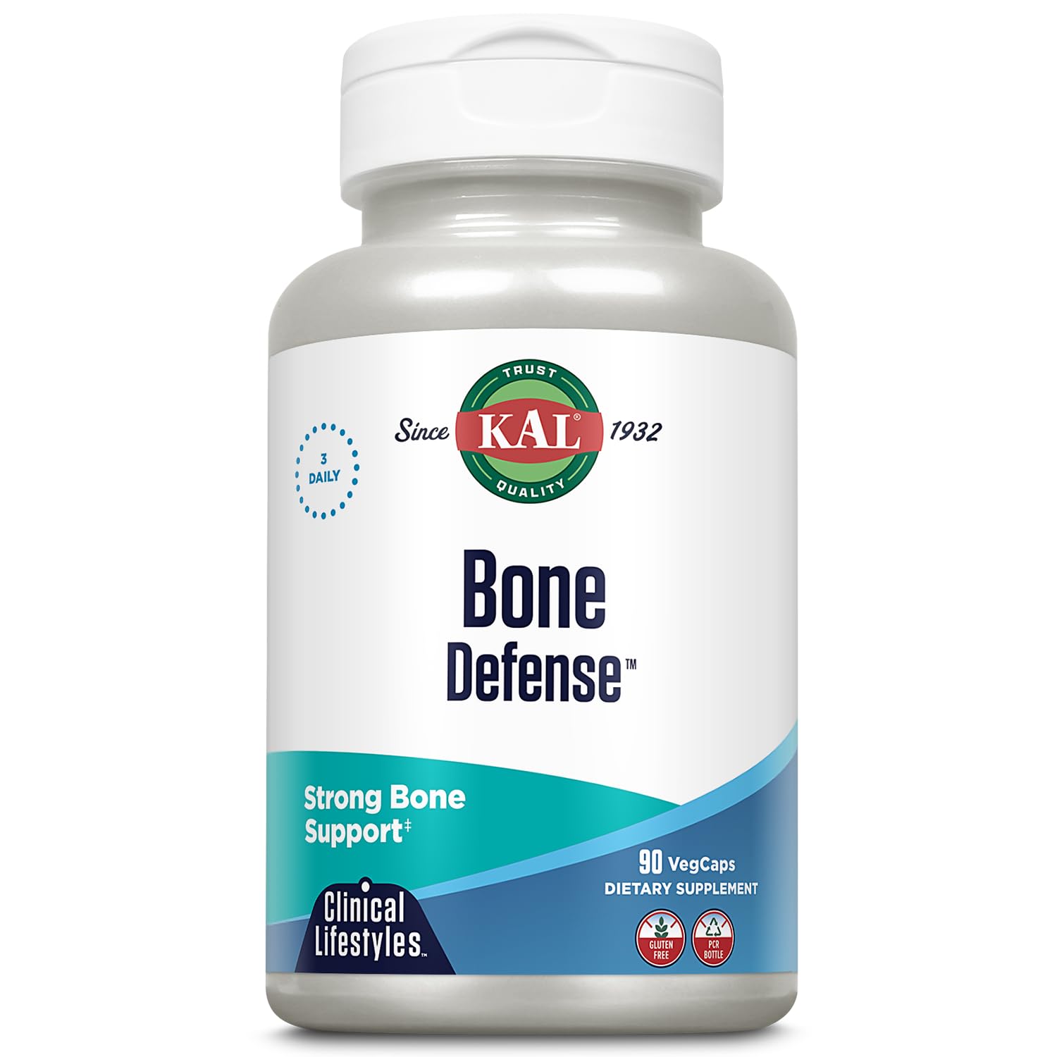 KAL Bone Defense | Healthy Bone Strength and Density Supplement | Calcium, Vitamin D3 and K2, Magnesium | 90ct, 30 Serv. KAL Au supplements