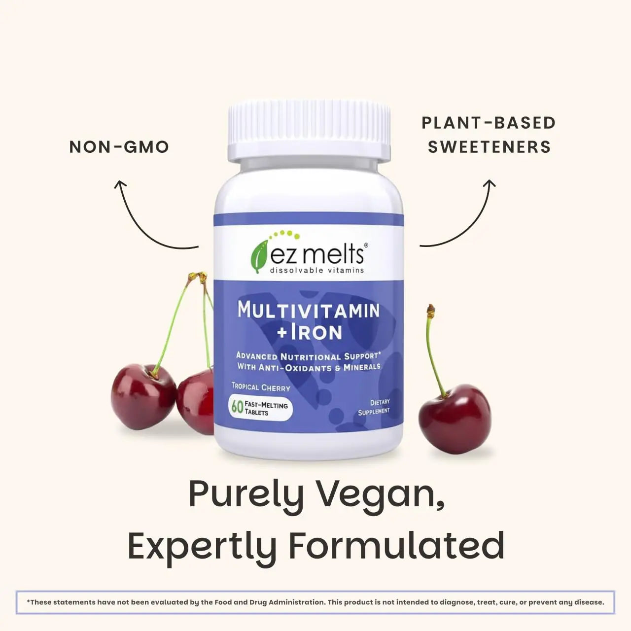 EZ Melts Multivitamin + Iron - Daily Multivitamin for Women & Men - Supports Healthy Energy Levels & Antioxidant Protection EZ Melts Au supplements