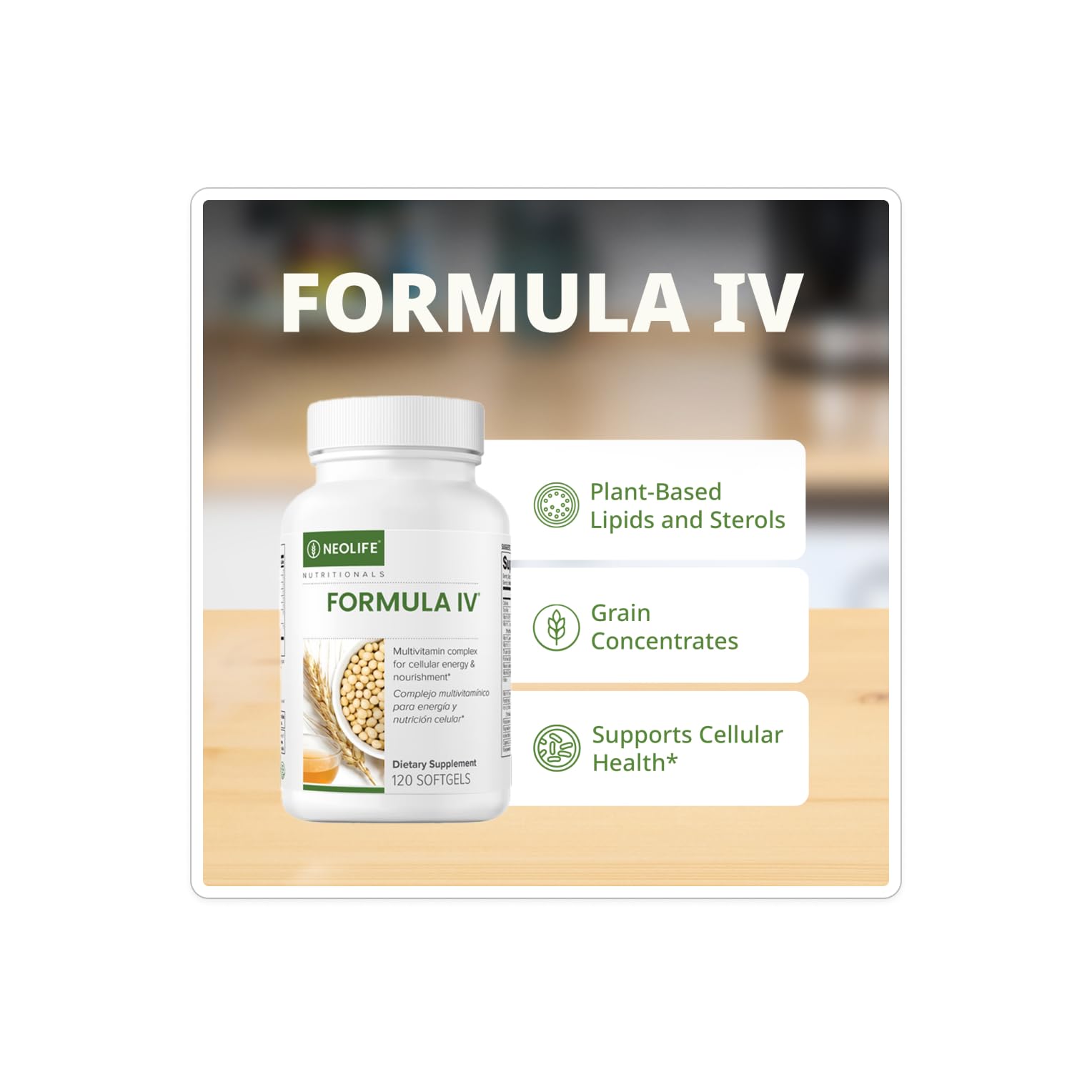 NeoLife - Formula IV Softgel - Vitamins A, C, D, E, B Complex, Multivitamins & Multi-Minerals, Multivitamin for Women & Men, TRE-EN-EN Grain Blend Supplements, Phyto Enzyme Blend - 120 Softgels NeoLife Au supplements