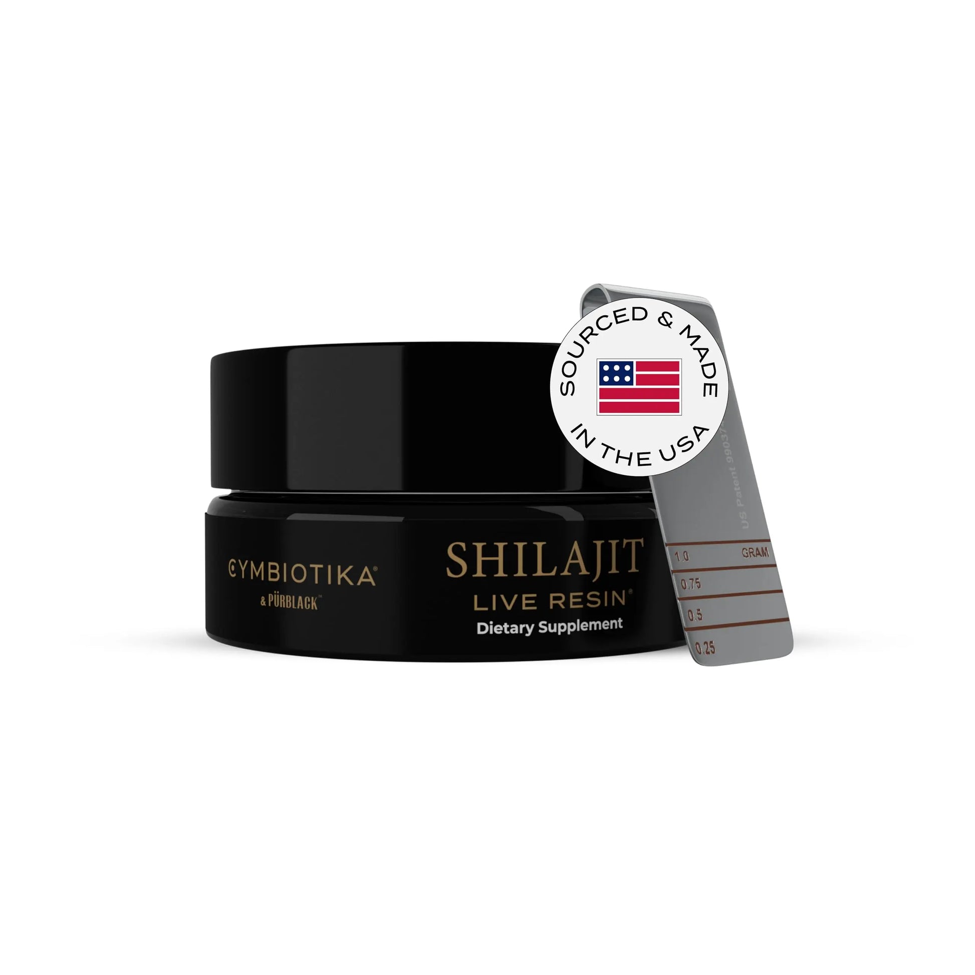 CYMBIOTIKA Pure Himalayan Shilajit Resin 500mg - 84+ Trace Minerals, High Potency with Elemental Gold & Fulvic Acid - for Energy, Focus, Immune & Digestive Support - Authentic Shilajit Resin CYMBIOTIKA Au supplements
