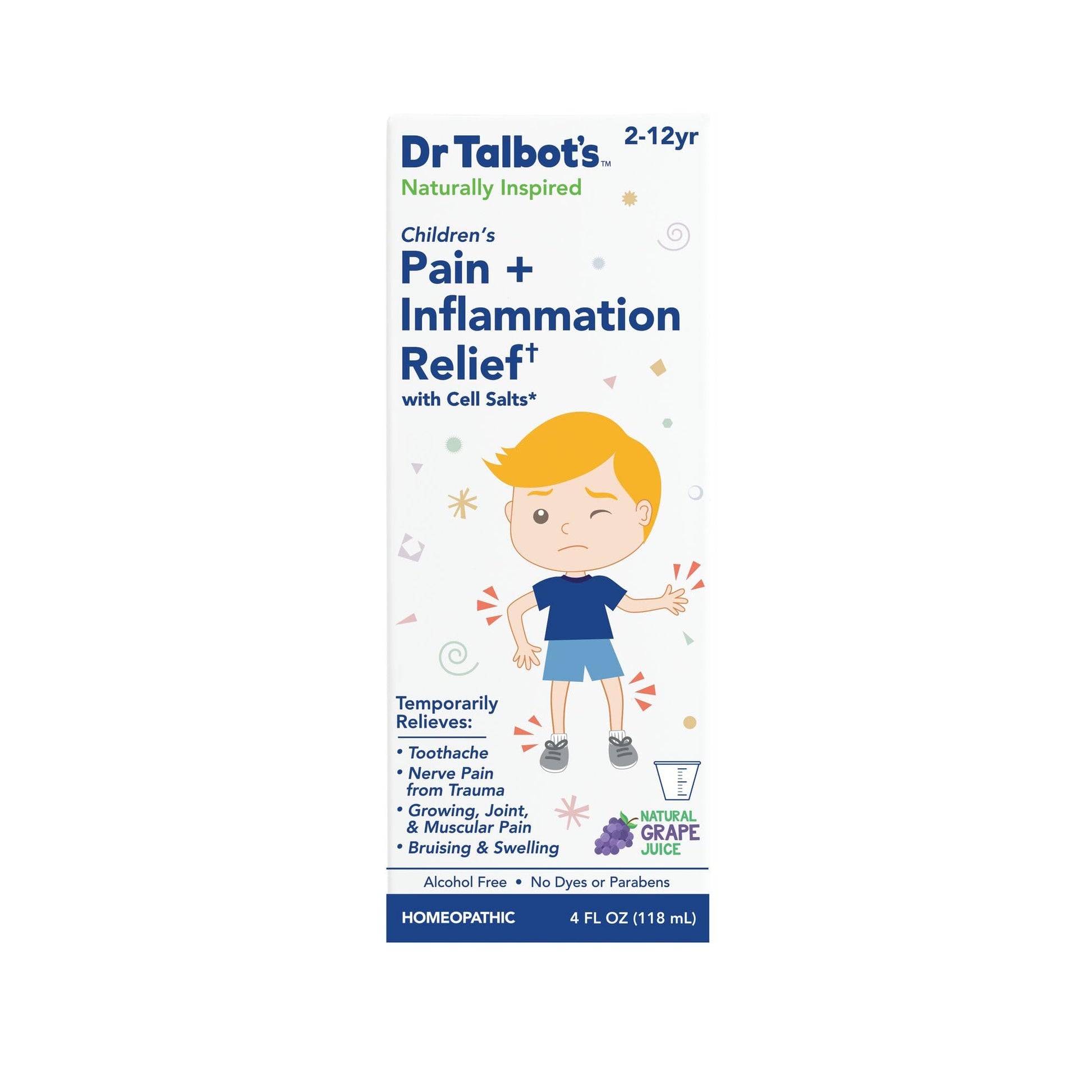 Dr. Talbot's Pain + Inflammation Relief Liquid Medicine for Children, Includes Dosage Cup, Grape Juice Flavor, 4 Fl Oz (Packaging May Vary) Dr. Talbot's Au supplements
