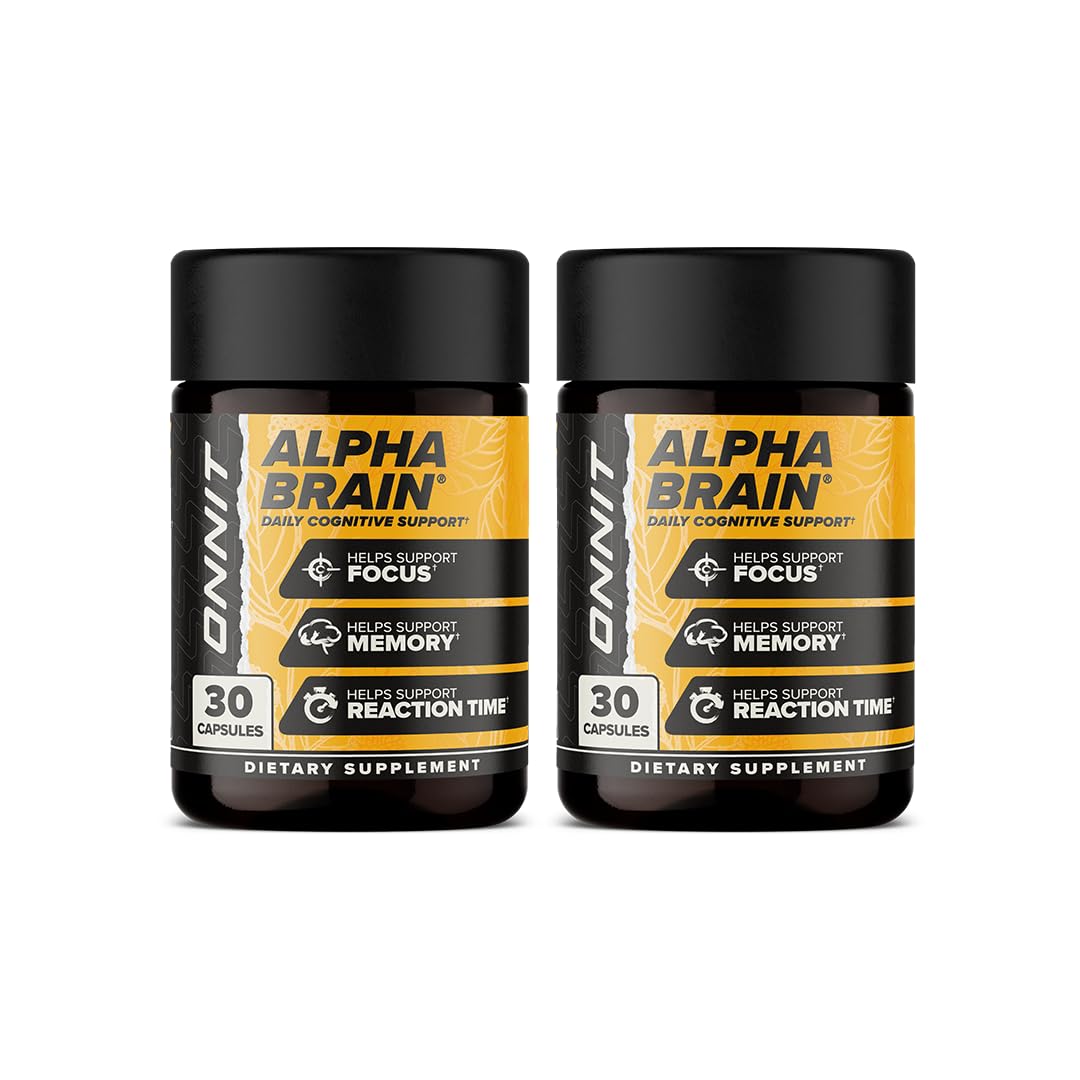 ONNIT Alpha Brain Nootropic Capsules for Men & Women, IGEN Non-GMO Tested Memory, Focus & Mental Clarity Support with L-Theanine and Vitamin B6, 30 Count Each, 2 Pack (60 Capsules) ONNIT Au supplements