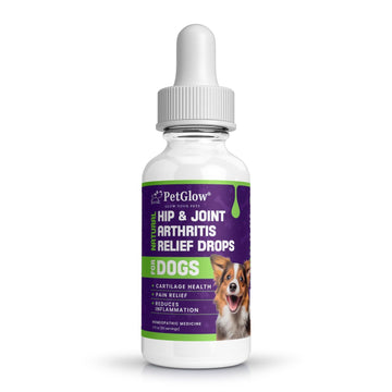 Petglow® Natural Hip & Joint Arthritis Relief Drops with Curcumin & Boswellia, Homeopathic Anti-Inflammatory Formula for Dogs, Cats & Horses, Supports Flexibility, Comfort & Mobility Naturally Petglow Au supplements